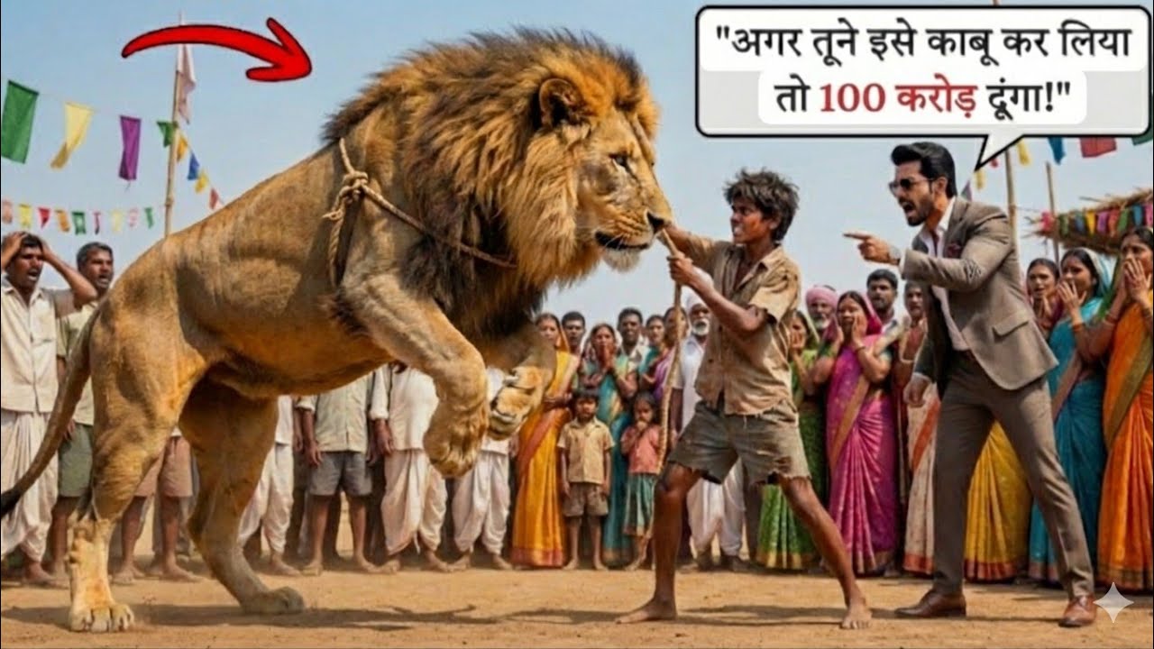 जिसे सब कूड़ा बीनने वाला कहते थे… उसी ने जंगली शेर को बिना मारे झुका दिया 😱🦁 | 100 करोड़ की कहानी