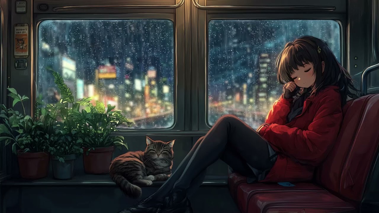 Peaceful Night Train Journey 🌧️ Rain & Soft Piano for Deep Sleep