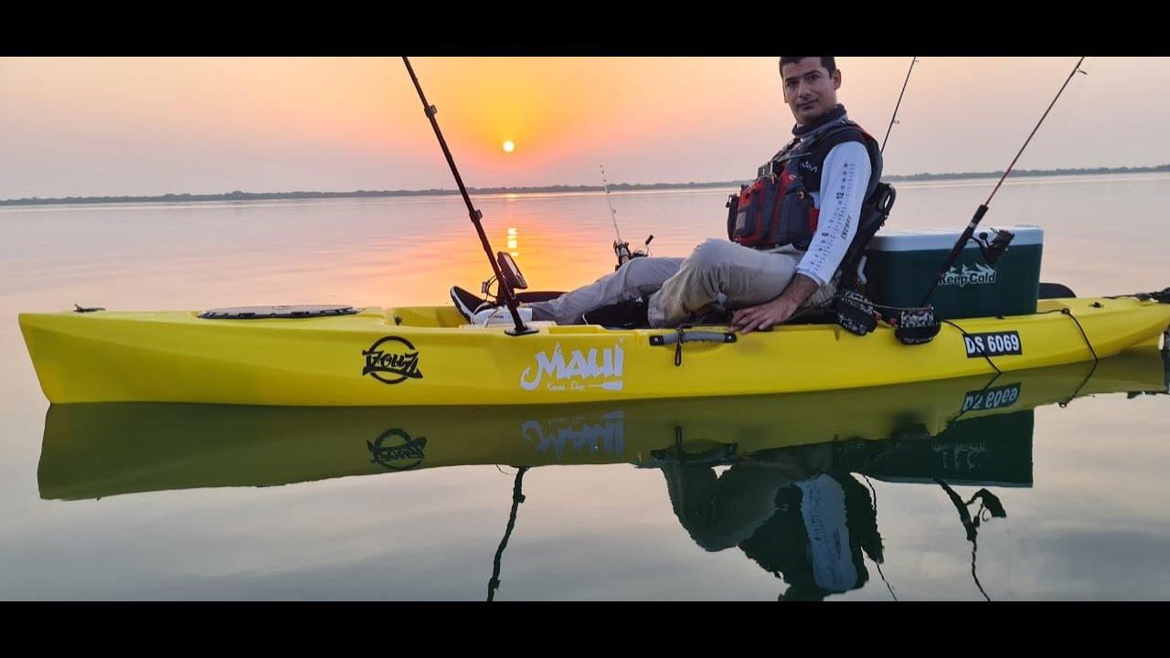 Kayak fishing at jabal ali