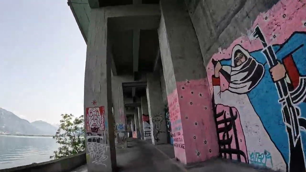 Eastern Lake Iseo onto the Oglio River path Italy