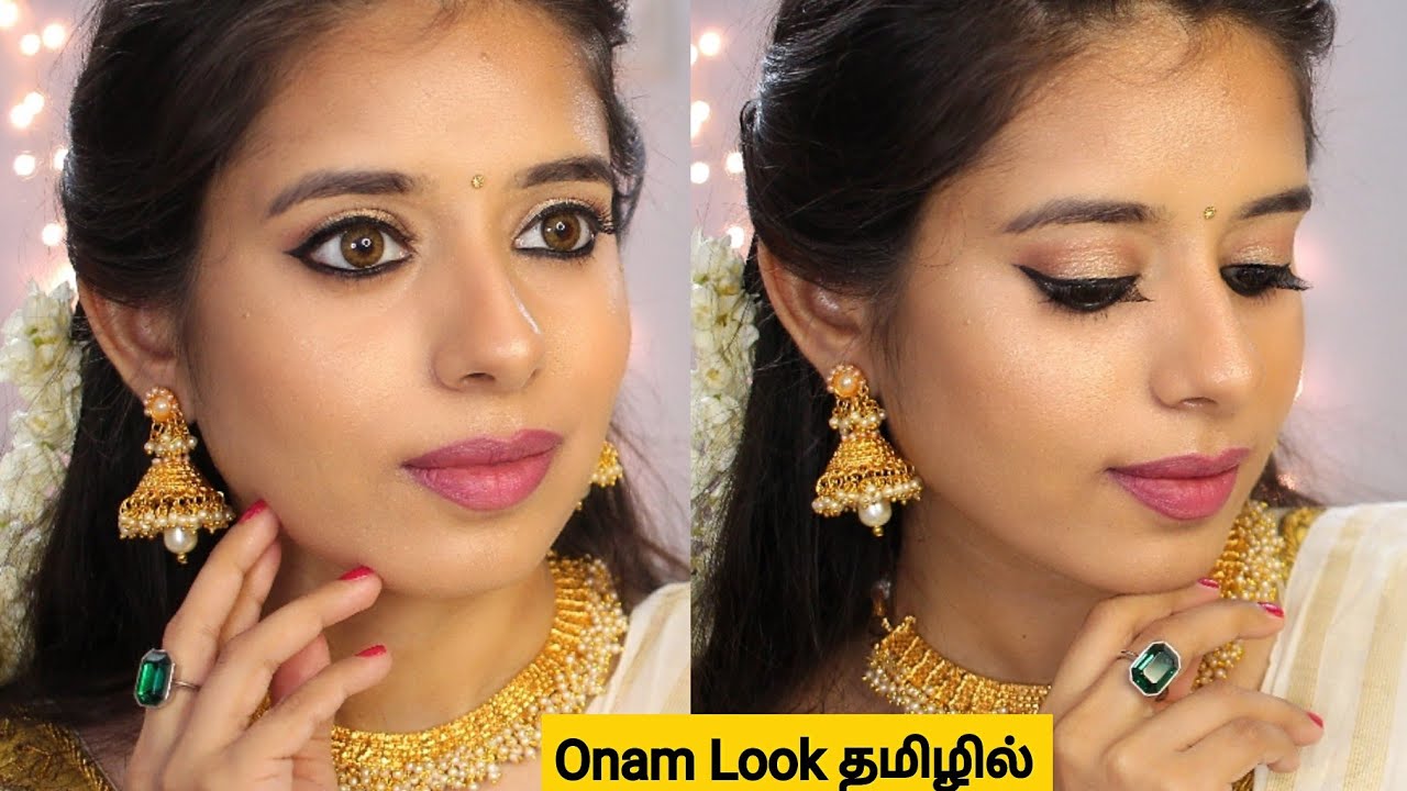 Traditional ONAM MAKEUP LOOK 2020 (தமிழில்) South Indian Festive Makeup tutorial in Tamil
