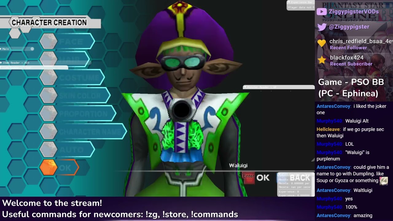 Phantasy Star Online: Ephinea - Power Leveling a Force 1-80. Chat makes Waluigi the FoNewMan.
