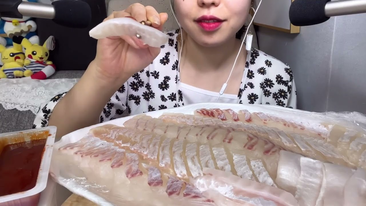 노토킹ASMR 1시간버전 광어 참돔 이팅사운드🐟😋No talking Sliced raw fish eating sound 1hour