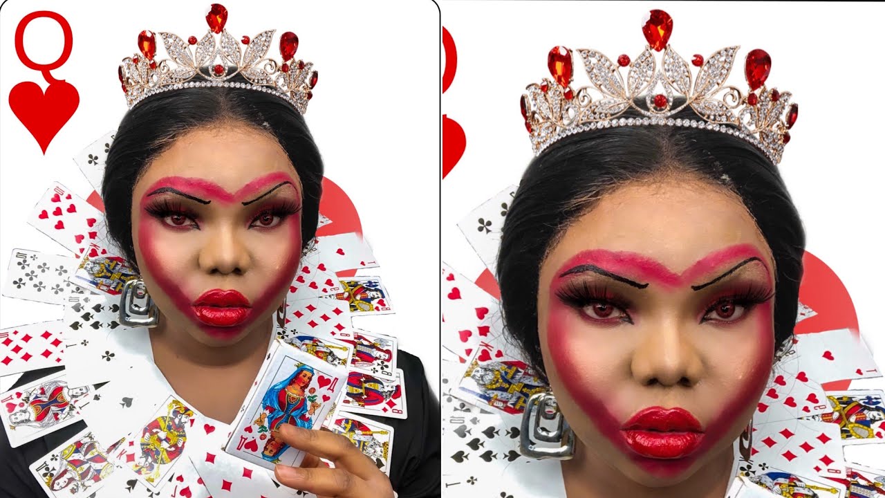 How to: Easy Queen Of Hearts Halloween makeup tutorial Day 3