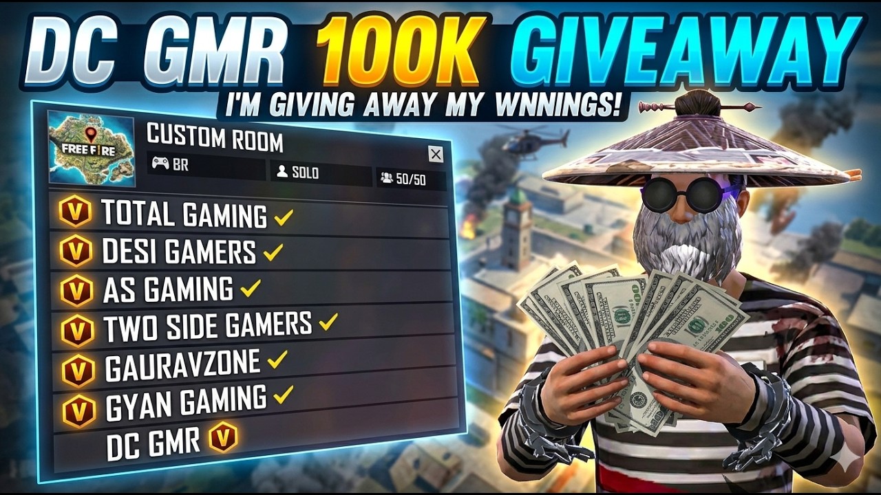 🛑DC GMR 100K GIVEAWAY 🥳 | BR Custom Room Live | Raistar, Playing? 🔥