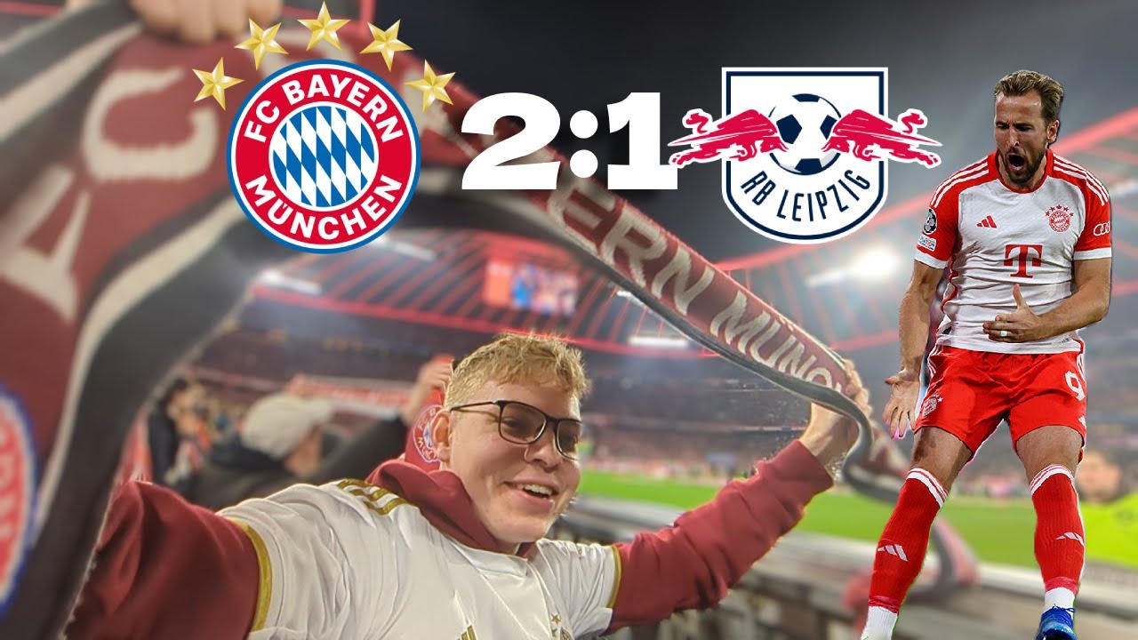 ERSTE REIHE! DOPPELTER KANE! FC Bayern München - RB Leipzig Stadion VLOG