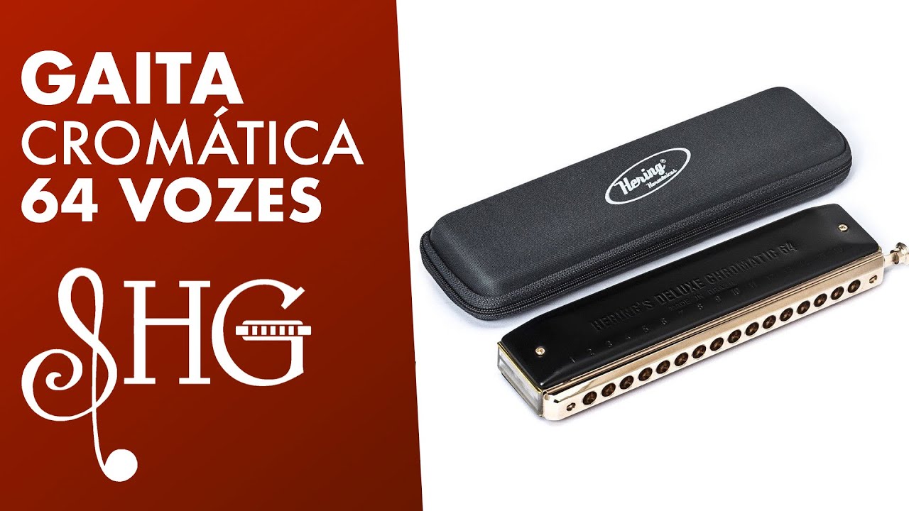 GAITA DE BOCA DELUXE CHROMATIC BLACK 64 VOZES HERING