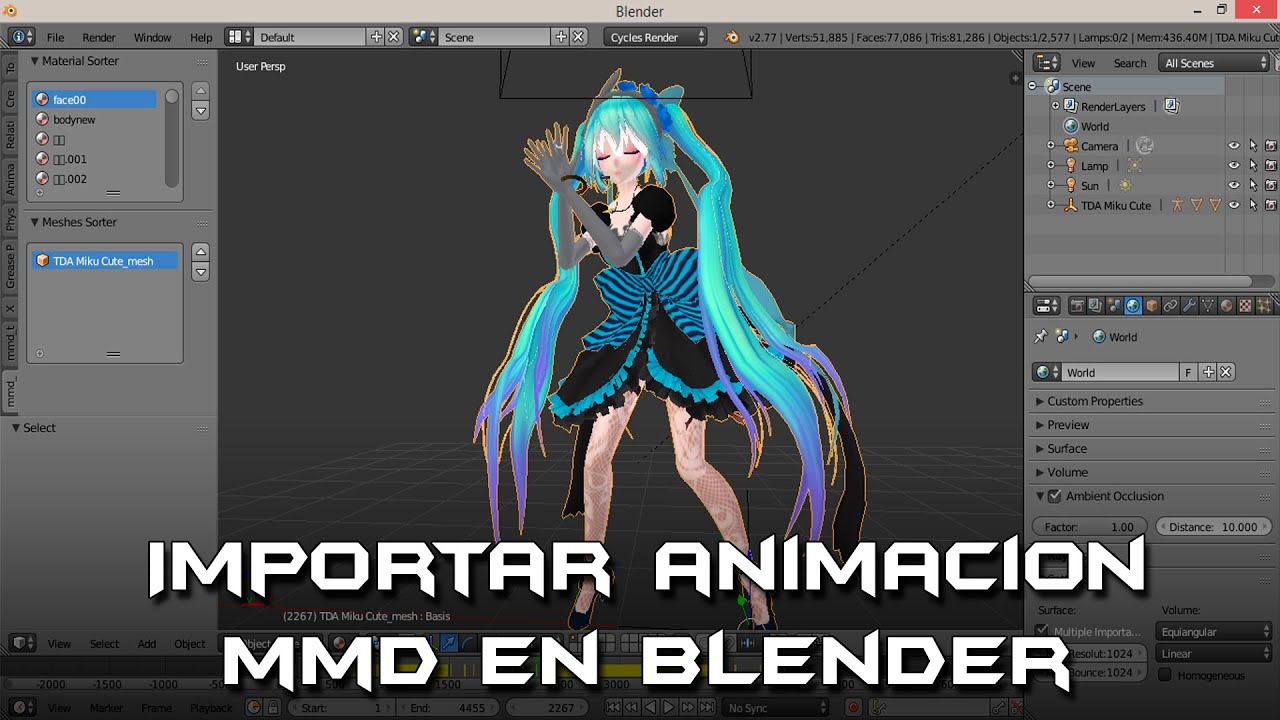 Importar modelos y animaciones MMD en Blender