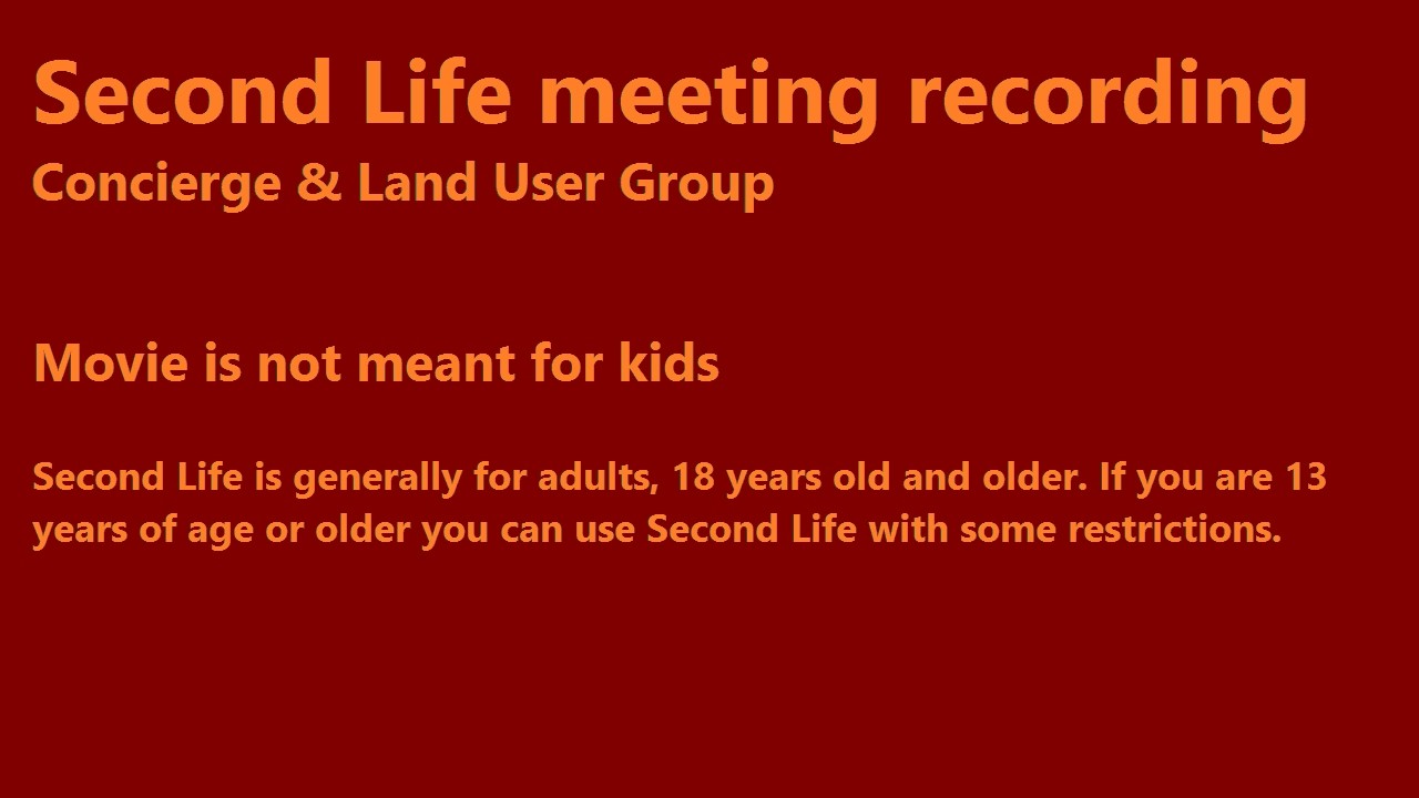 Second Life: Concierge & Land User Group meeting (25 February 2025) - voice issues