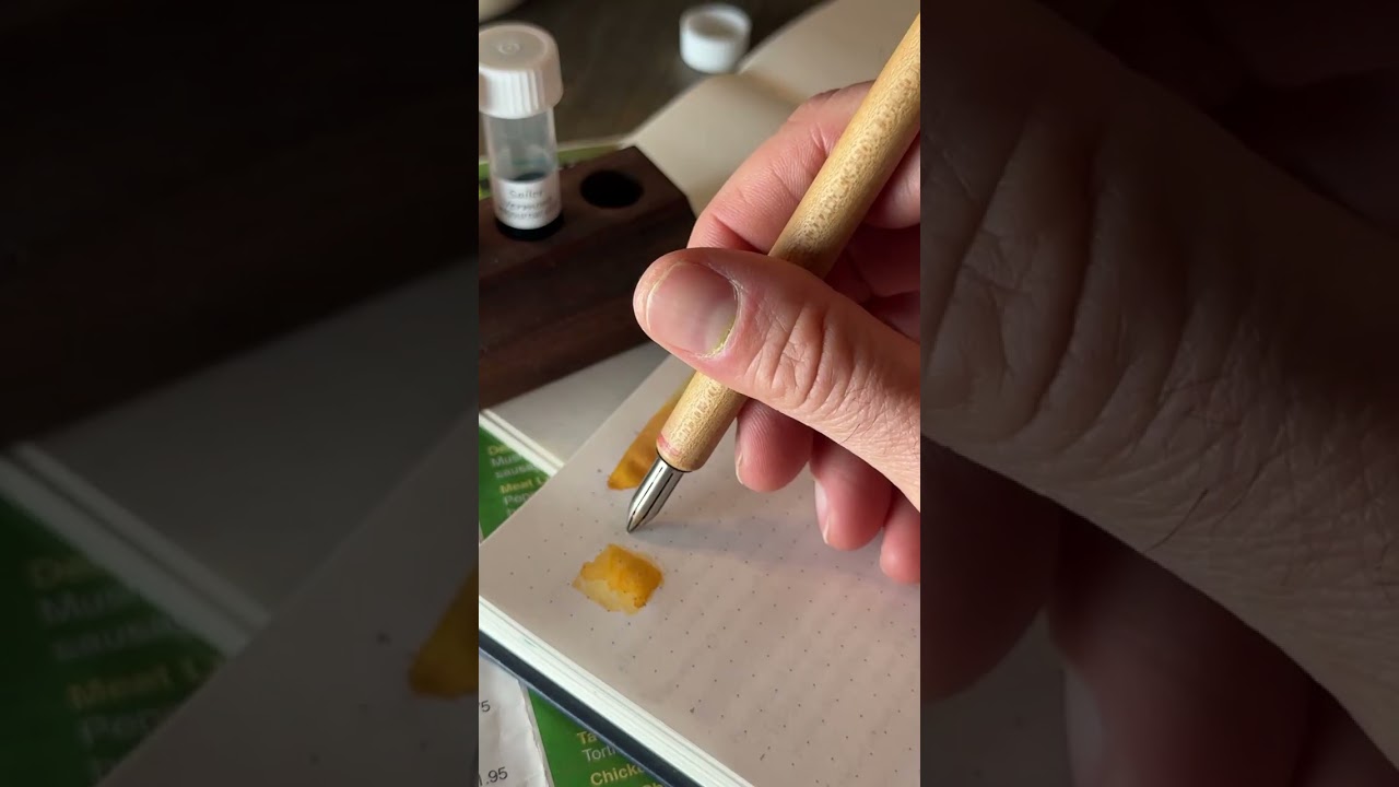 Swatching Sailor New Jersey ink with a Kakimori Dip Pen