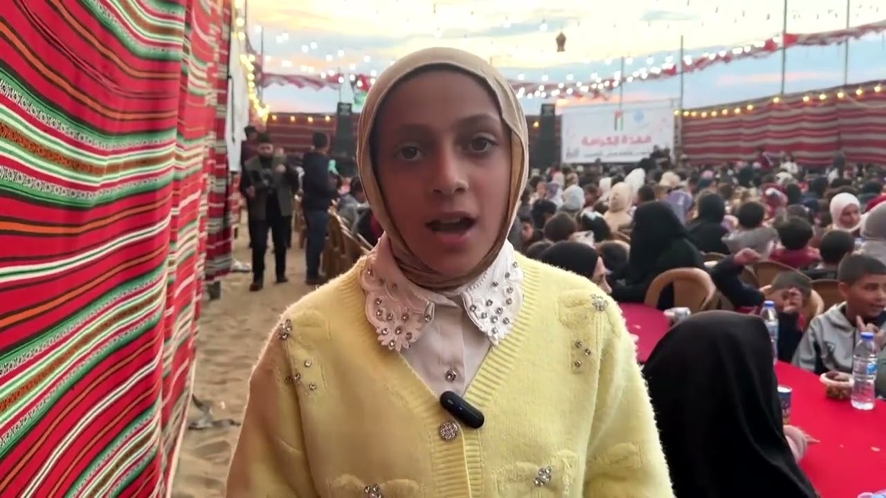 Palestinian orphans in Gaza gather for Iftar during Ramadan