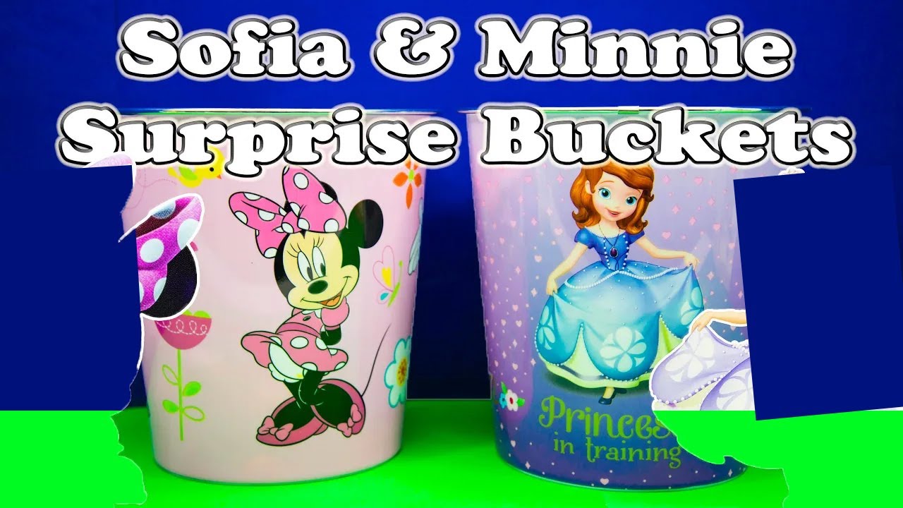 Opening the Sofia the First and Minnie Mouse Surprise  Buckets