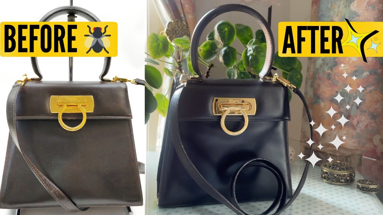 ОБНОВЛЕНИЕ винтажной сумки Ferragamo за 200 долларов! ✨ Реставрация и чистка кожаных сумок-коробо...