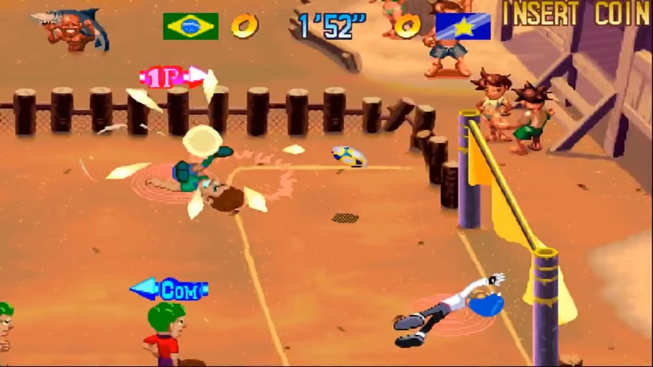 Capcom Sports Club - CPS II - Kick Stars - Brasil/Brazil Gameplay - Gols/Goals 39-5