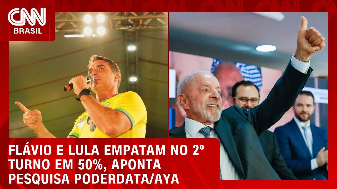 PoderData/AYA: Fl&aacute;vio e Lula empatam com 50% dos votos v&aacute;lidos no 2&ordm; turno | CNN NOVO DIA
