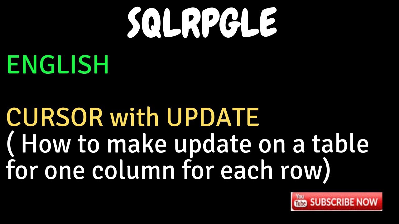 IBM i, AS400 Tutorial, iSeries, System i -Cursor with Update - Update one column per row in a table