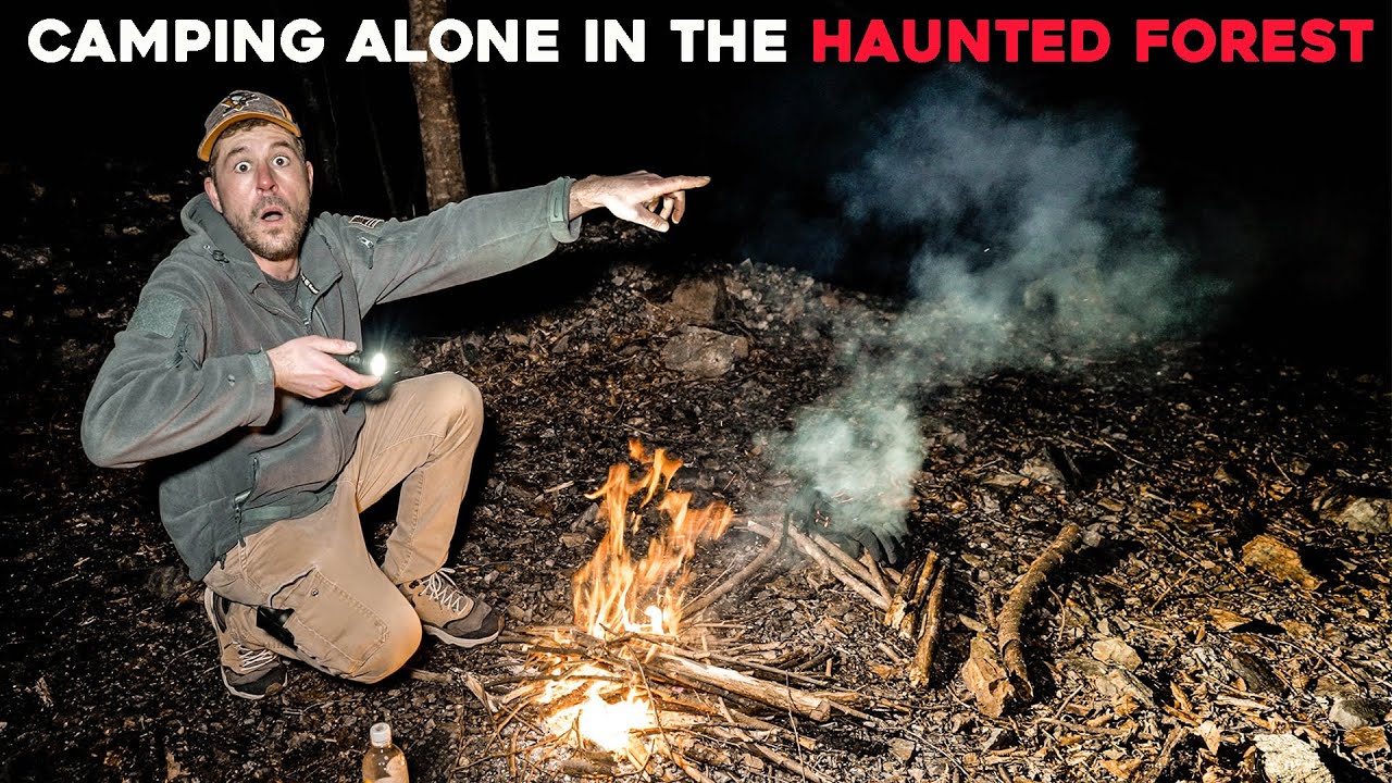 (I SAW HIM!) I Camped Out Alone at HAUNTED GHOST TOWN IN THE MIDDLE OF THE FOREST IN JAPAN