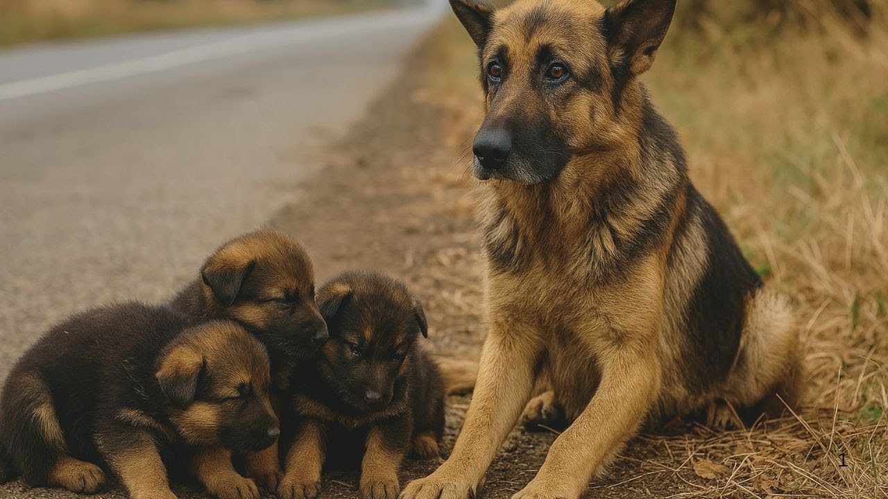 Deutsche Schäferhund-Mama mit Welpen ausgesetzt – ihre Rettung verändert alles