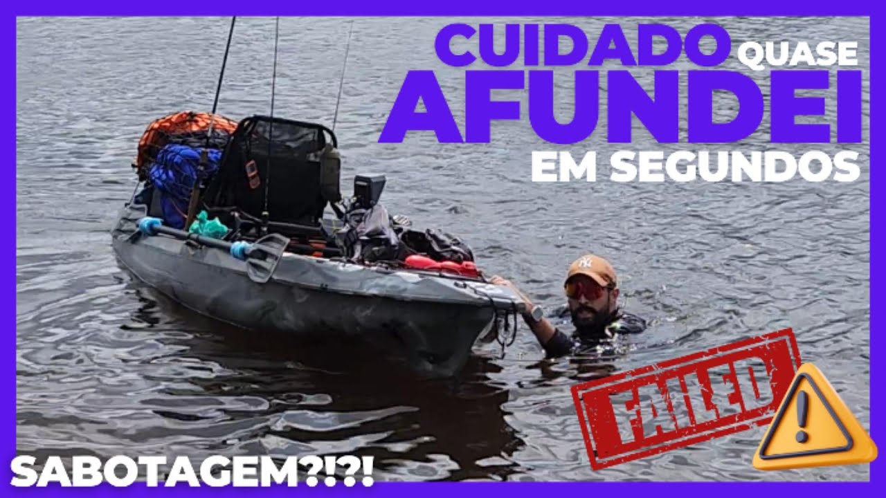 CUIDADO quase afundei Caiaque Milha Náutica Pesca