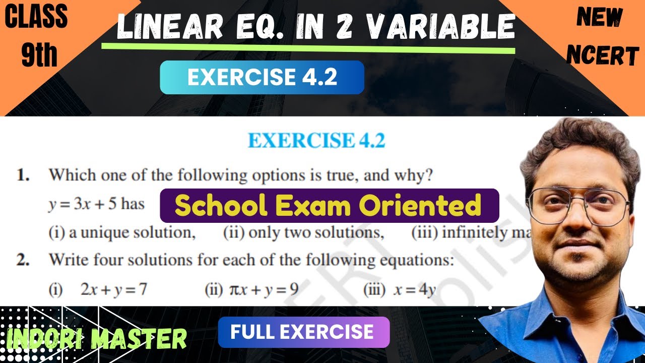 Class 9 Maths Chapter 4 Exercise 4.2 | Linear Equations in Two Variables | Full Solution | NCERT