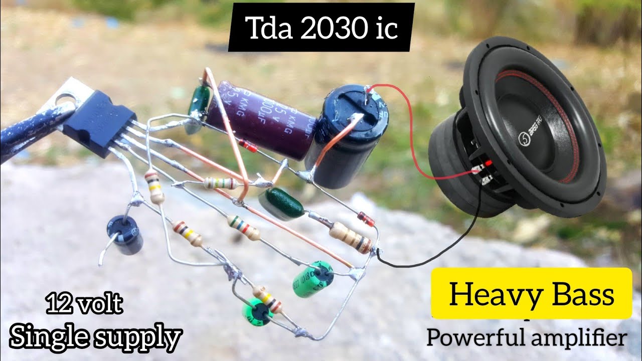 How to make powerful amplifier using tda 2030 ic | 12 volts dc single supply amplifier with tda2030