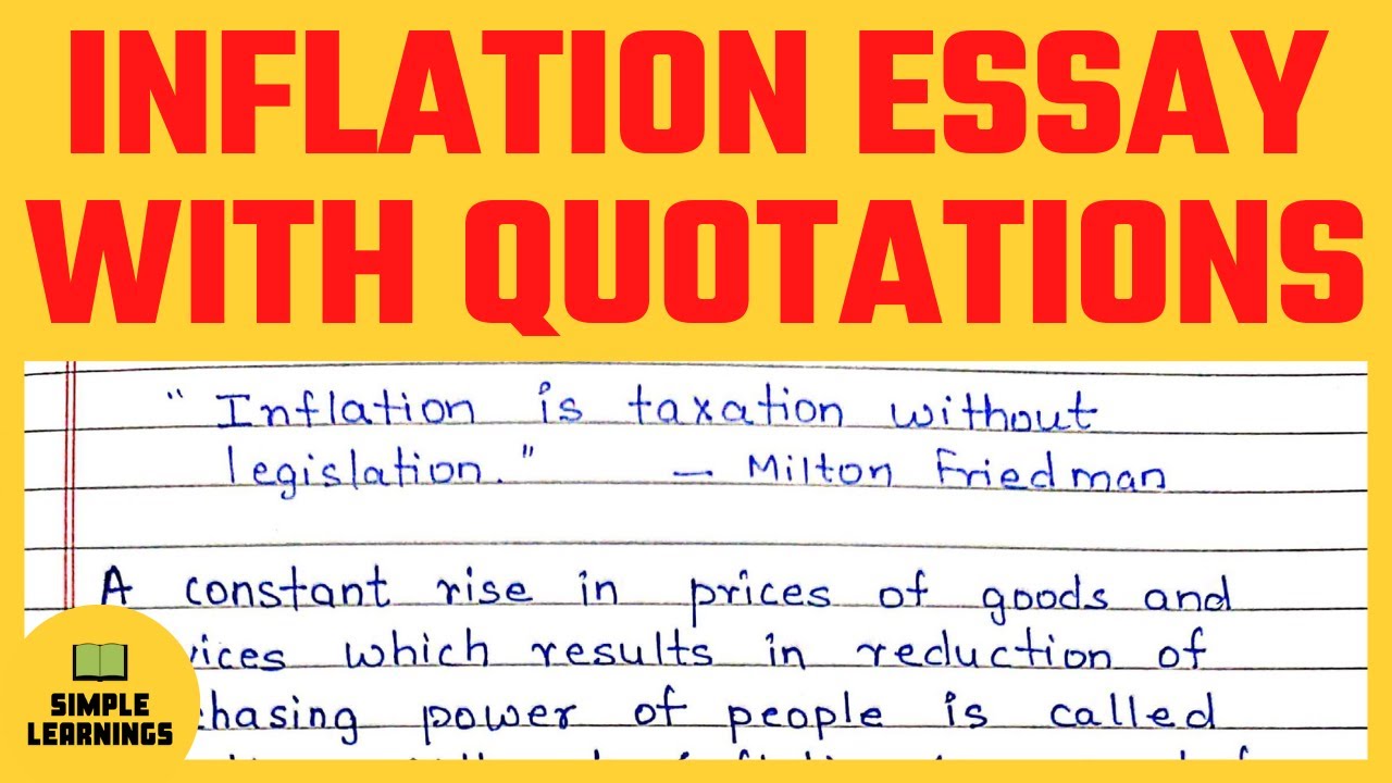 Inflation Essay In English With Quotations || Rising Prices Essay In English || Smart Syllabus Essay