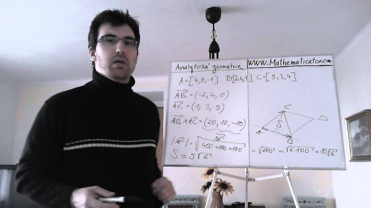 Analytická geometrie - vektorový součin - výpočet obsahu trojúhelníka
