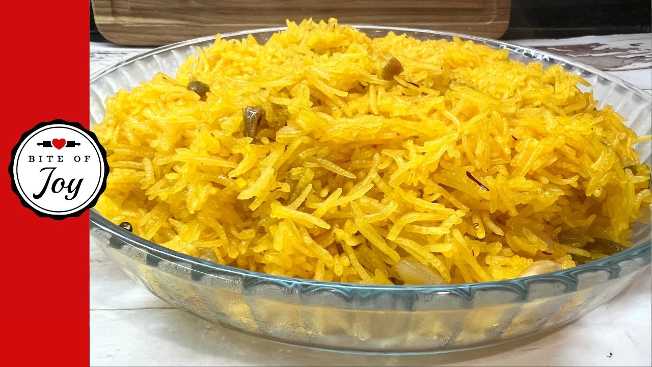 How to make an easy zafrani (saffron) zarda | #zarda #rice #zardarecipe #biteofjoy