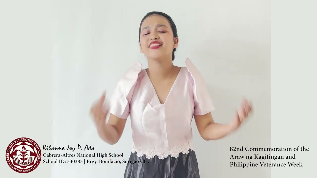 Second Place- Division Level Oratorical Competition  CABRERA ALTRES NHS (82nd Araw ng Kagitingan)