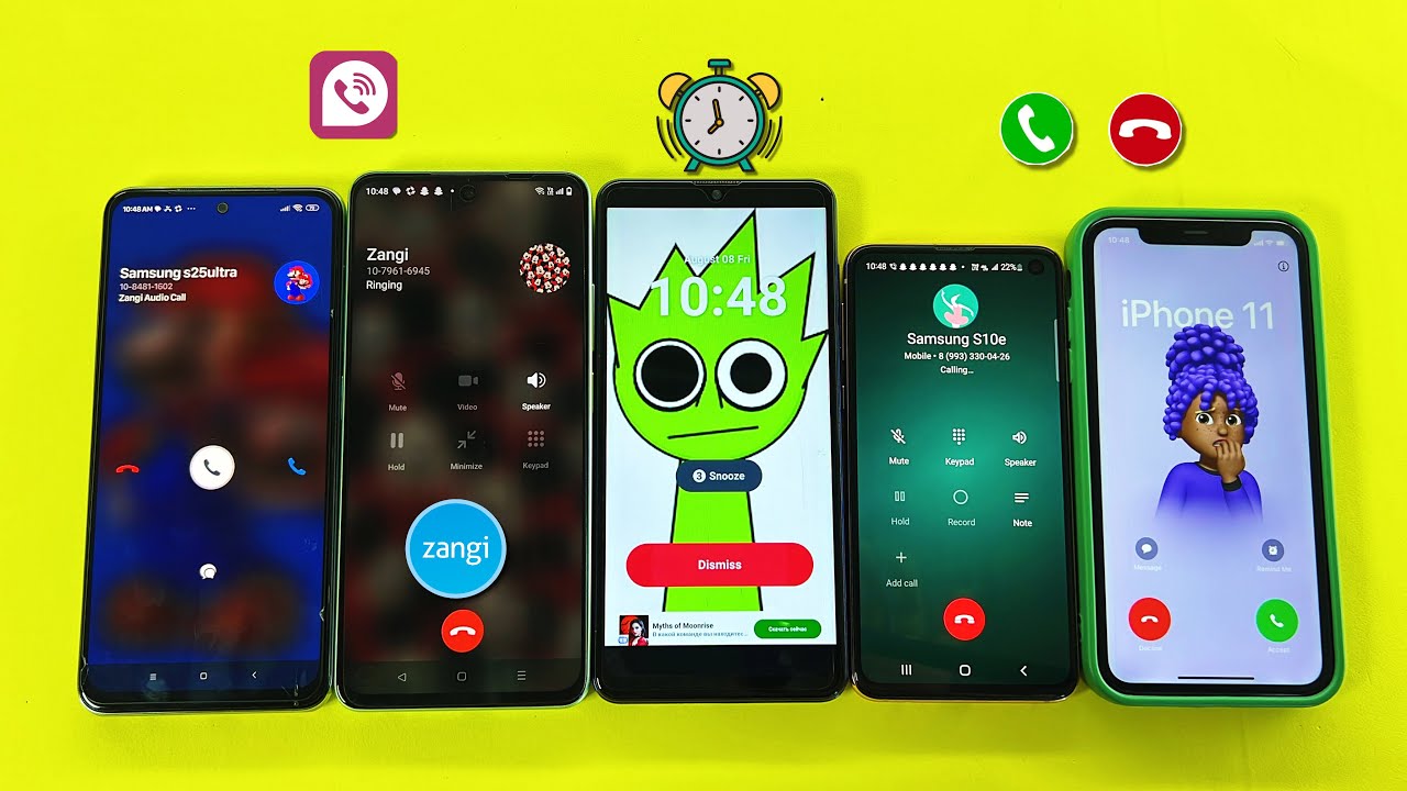 Incoming Call iPhone 11 & Xiaomi Redmi / Outgoing Call Samsung S10e & Realme C67 / TeleGuard, Zangi