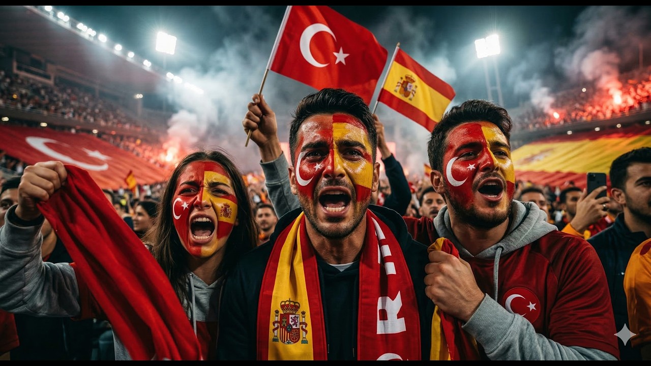 Spain 🇪🇸 & Türkiye 🇹🇷 Fans Create INSANE Stadium Atmosphere 🔥