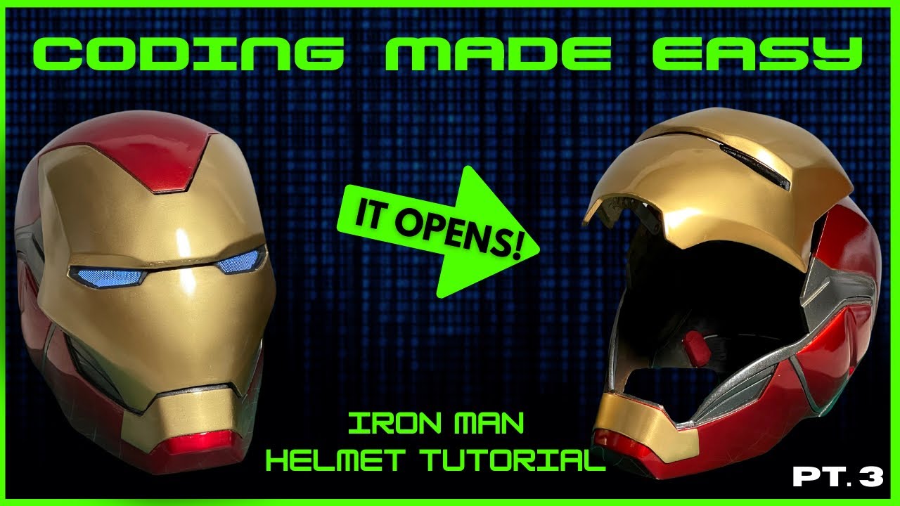 How To Motorize an Iron Man Helmet | PART 3|  Coding and Servos | Ft. Crashworks 3D's Alisha Board