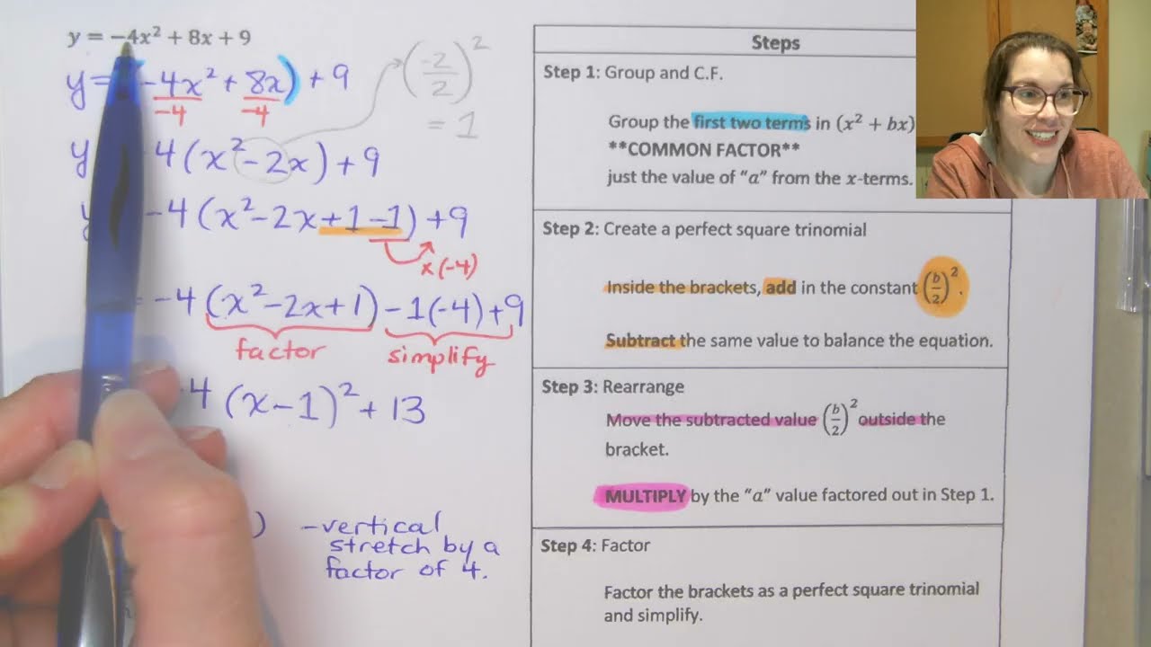 MCR3U Lesson 2.1 - Quadratics Review