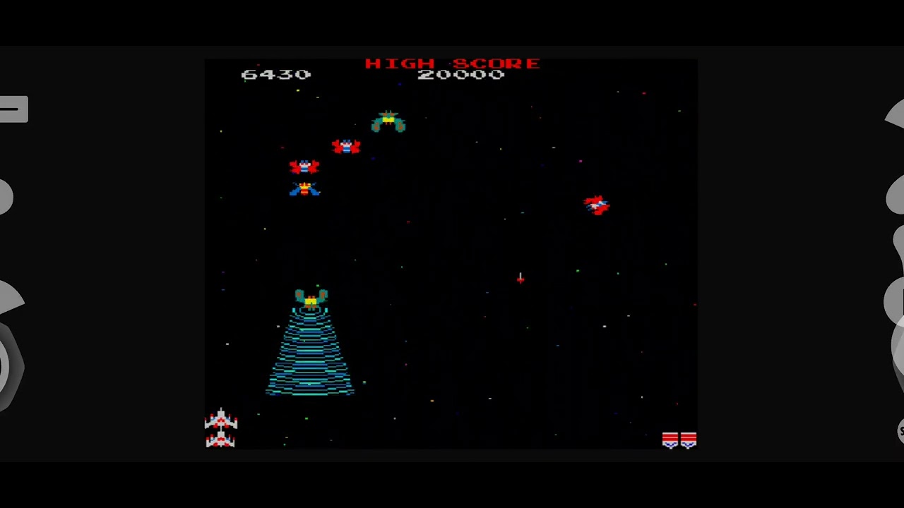 Playing Galaga on GameCube