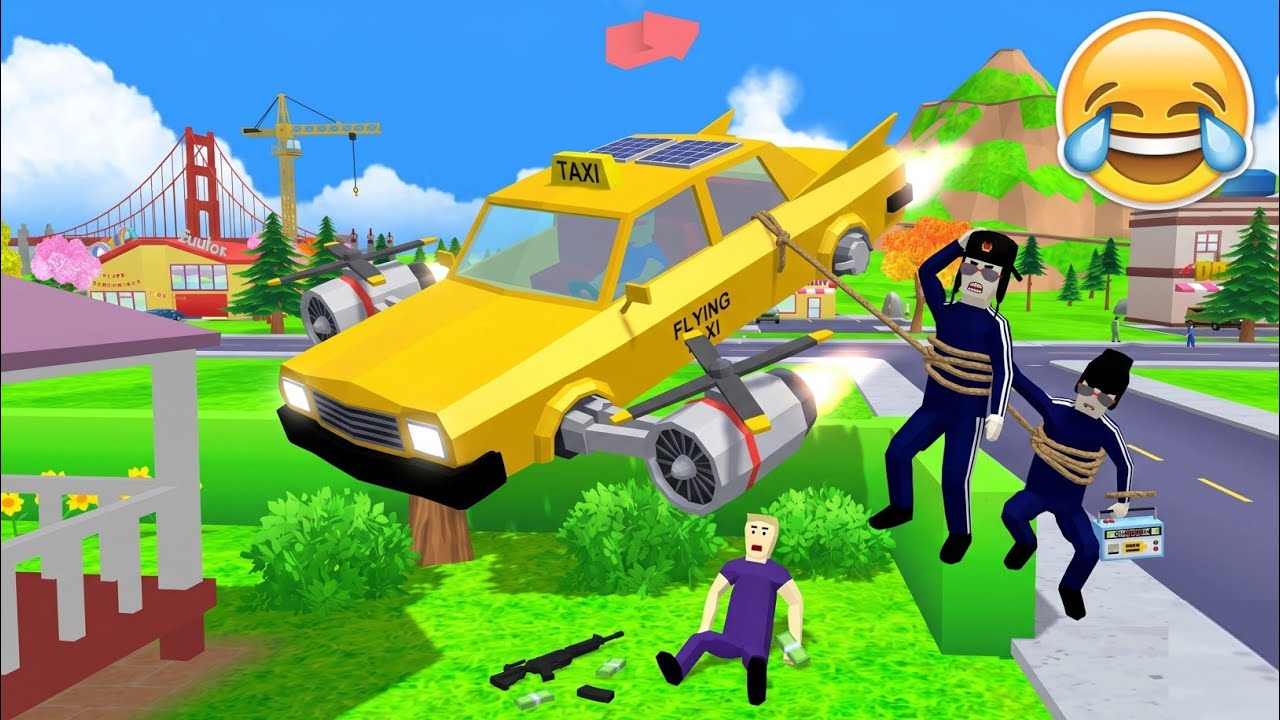 Jack New Flying Taxi Driver Mission in Dude Theft Wars 😂
