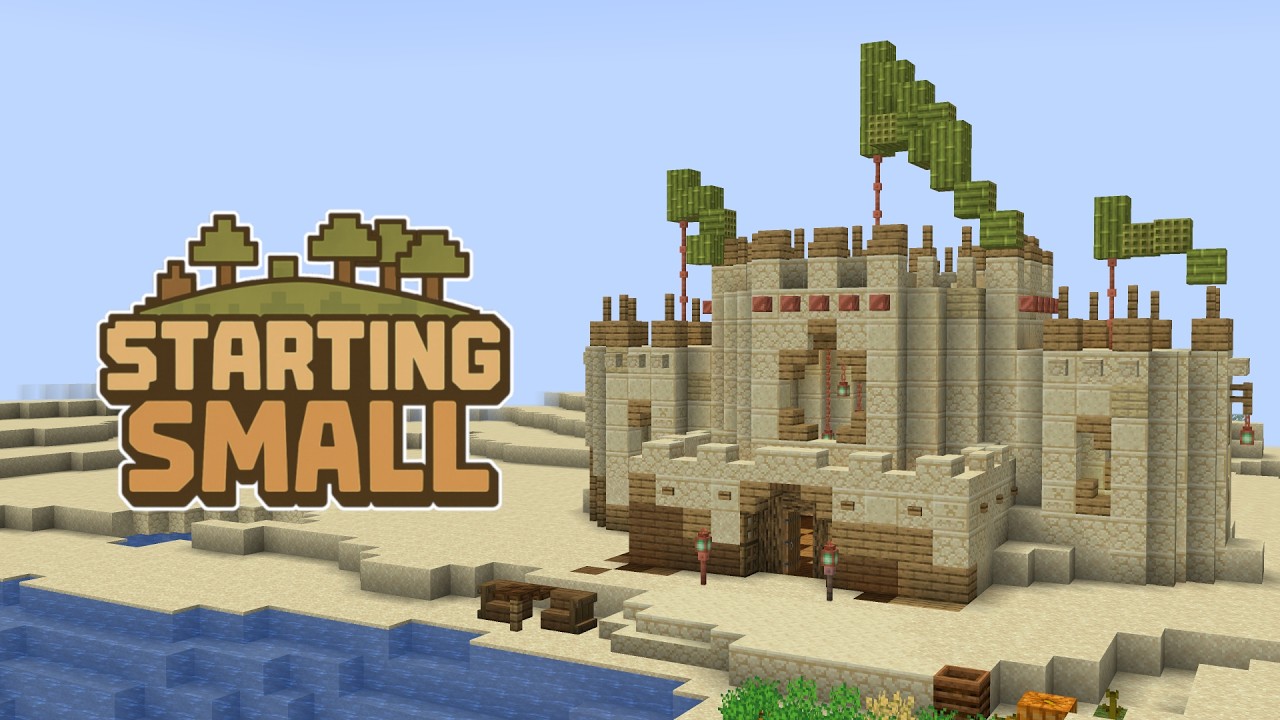 This Starter Castle is Just Beachy | Starting Small Minecraft Challenge