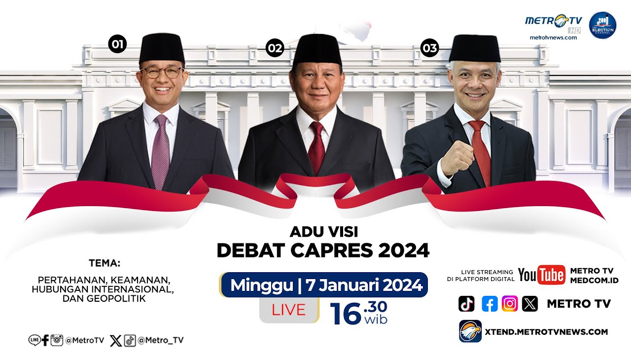 LIVE - DEBAT KETIGA CAPRES 2024, MINGGU, 7 JANUARI 2024