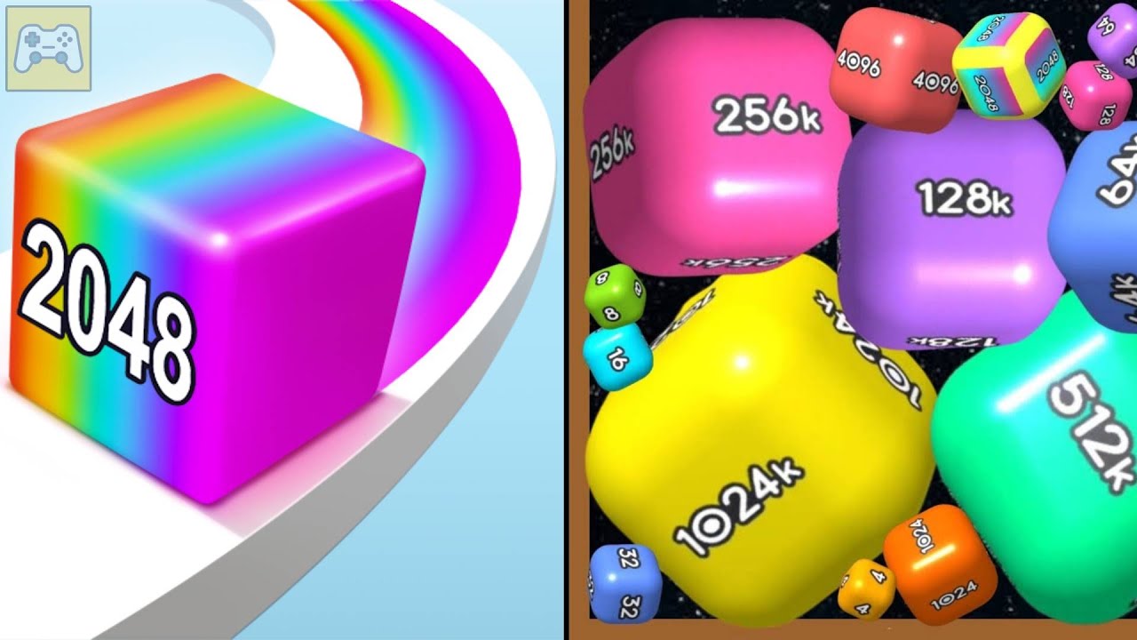 Jelly Run 2048 vs Merge Cube 2048 ✦ ASMR Gameplay Android iOS &bull; 2048 Number Merge Drop Games