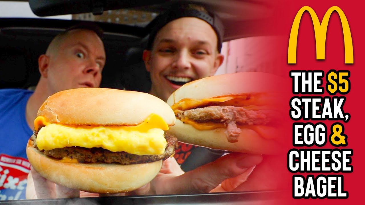 Eating the $5 Steak, Egg & Cheese Bagel at McDonald's | *ALL-DAY BREAKFAST MENU TASTE TEST* 🥩🥯🍳