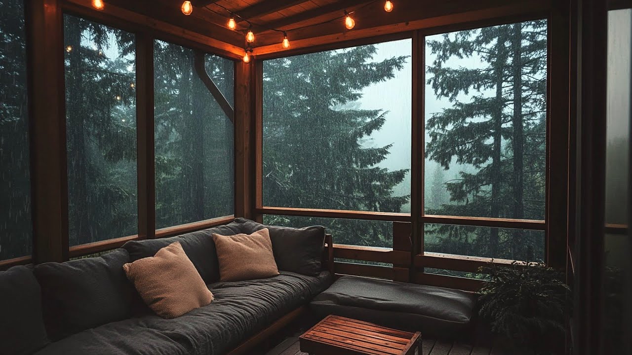 Rainy Night in a Cozy Forest Cabin | Deep Sleep & Relaxing Rain Sounds
