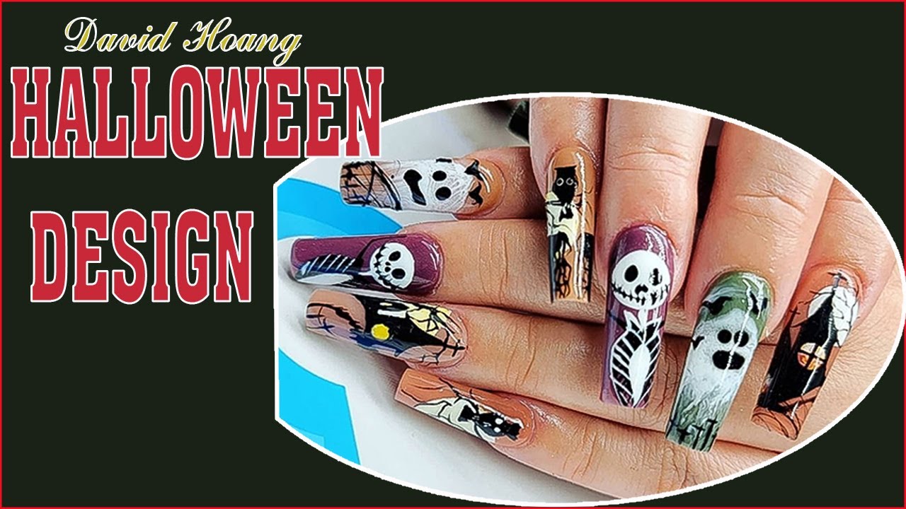 NAILS HALLOWEEN DESIGN NGÔI NHÀ MA - DAVID HOANG NAILS