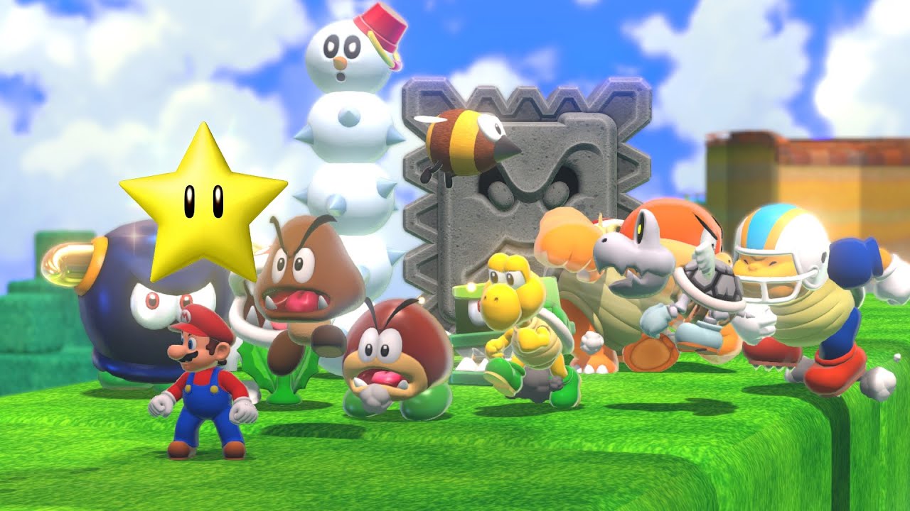 Каких врагов может победить Непобедимый Звездный Марио? (Мод Custom Super Mario 3D World)