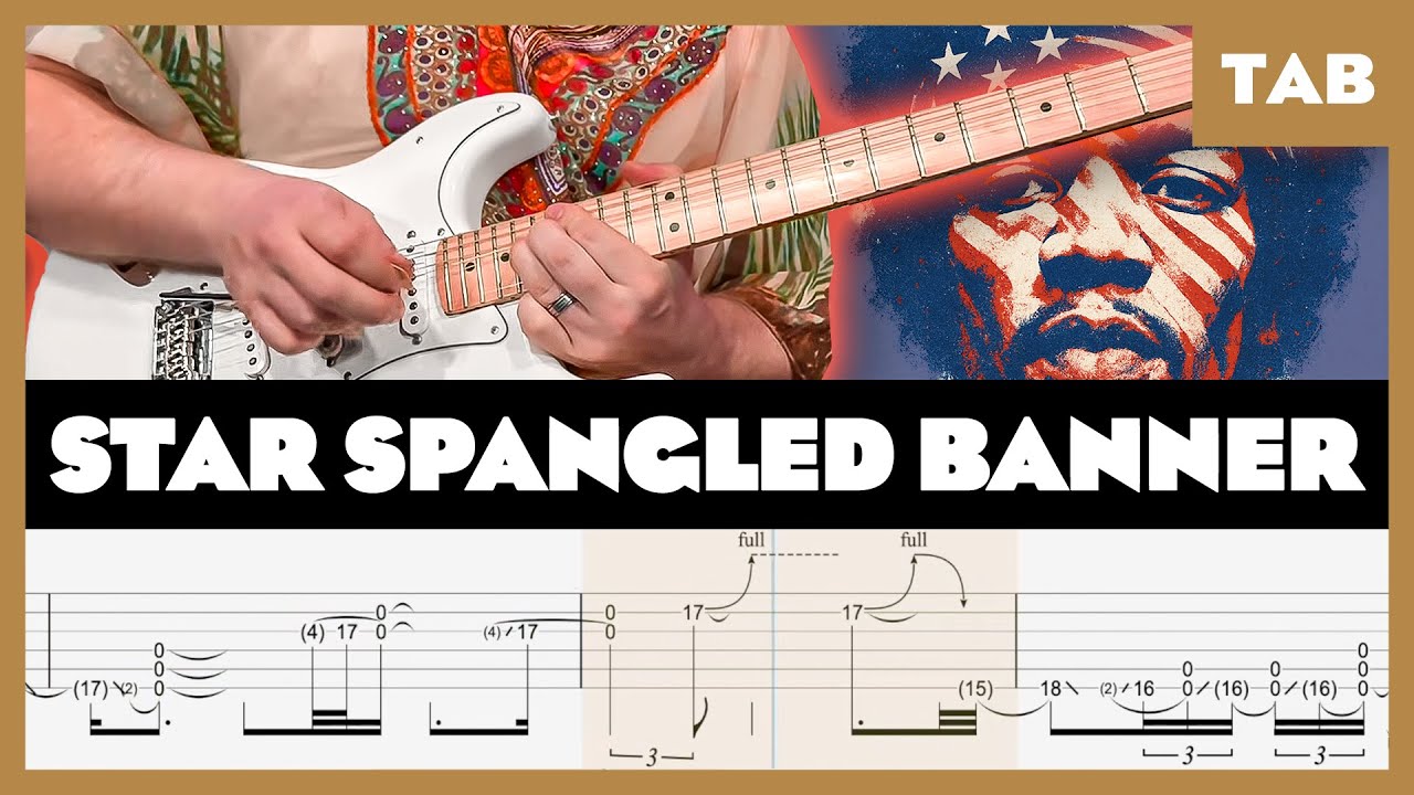 Jimi Hendrix - Star Spangled Banner (Live) - Guitar Tab | Lesson | Cover | Tutorial