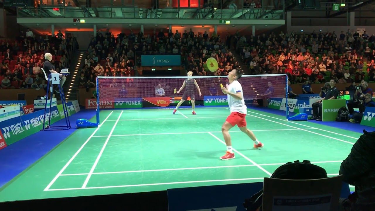 Lin Dan  Emil Holst German Open 2017  Nice Camera Angle 低视角  羽毛球 林丹 德国公开赛