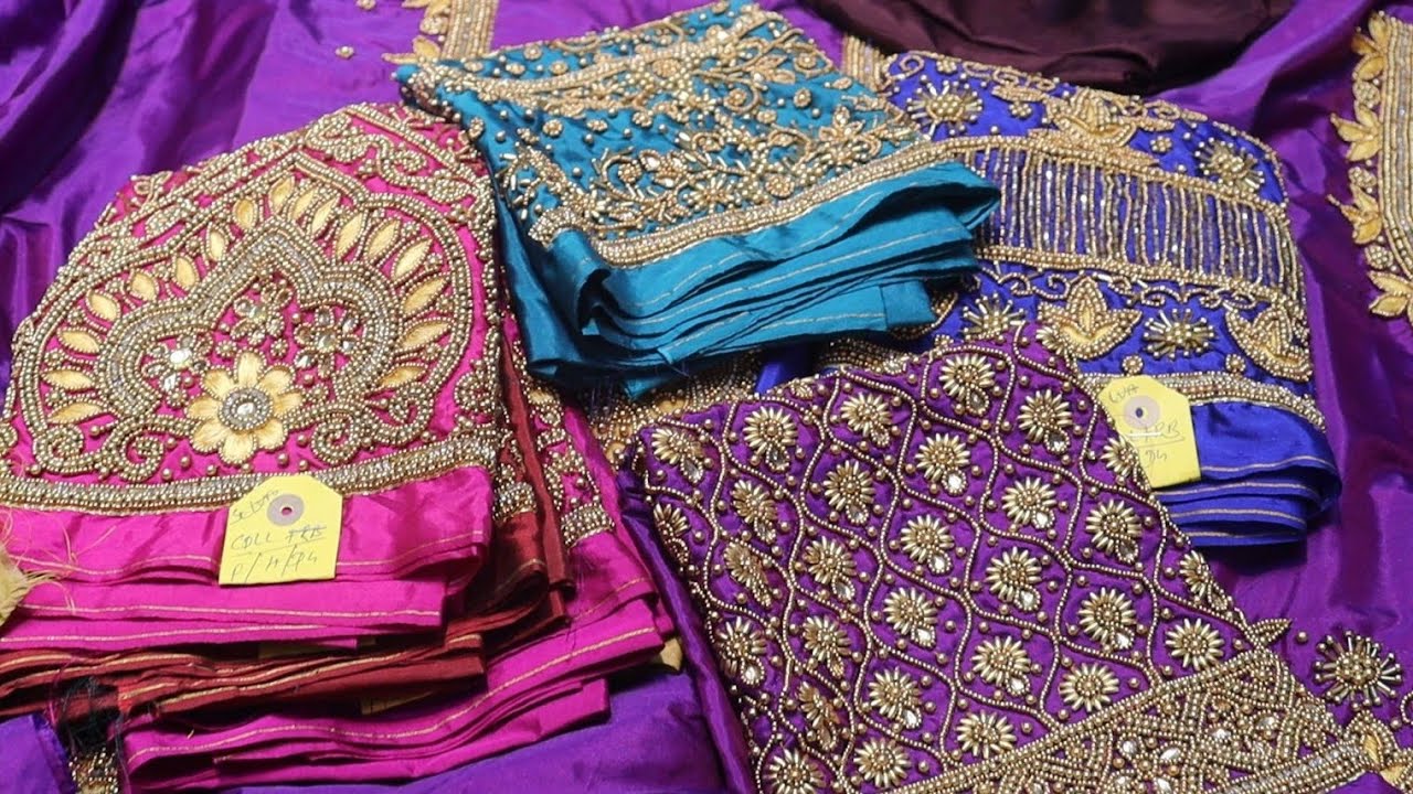 Cheap & Best  Aari Work Blouse material Sowcarpet Shopping