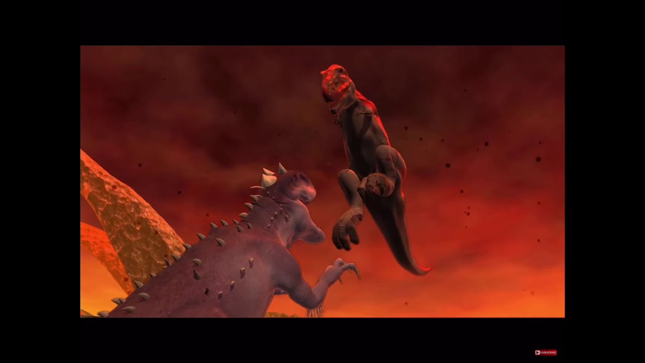 T.Rex and spinosaurus vs indominus Rex except I add sound effects(Footage belong to pong 1977)