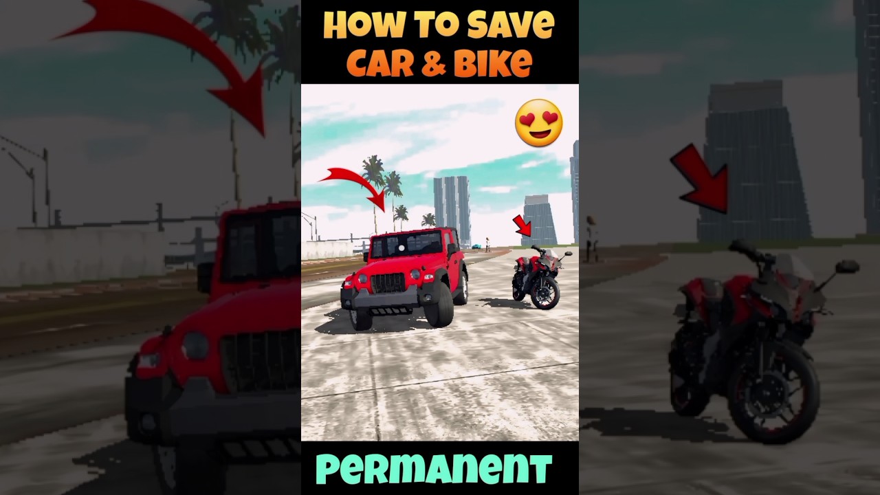 HOW TO SAVE CARS & BIKES IN INDIAN BIKES DRIVING 3D 🤑 #indianbikedriving3d #shorts