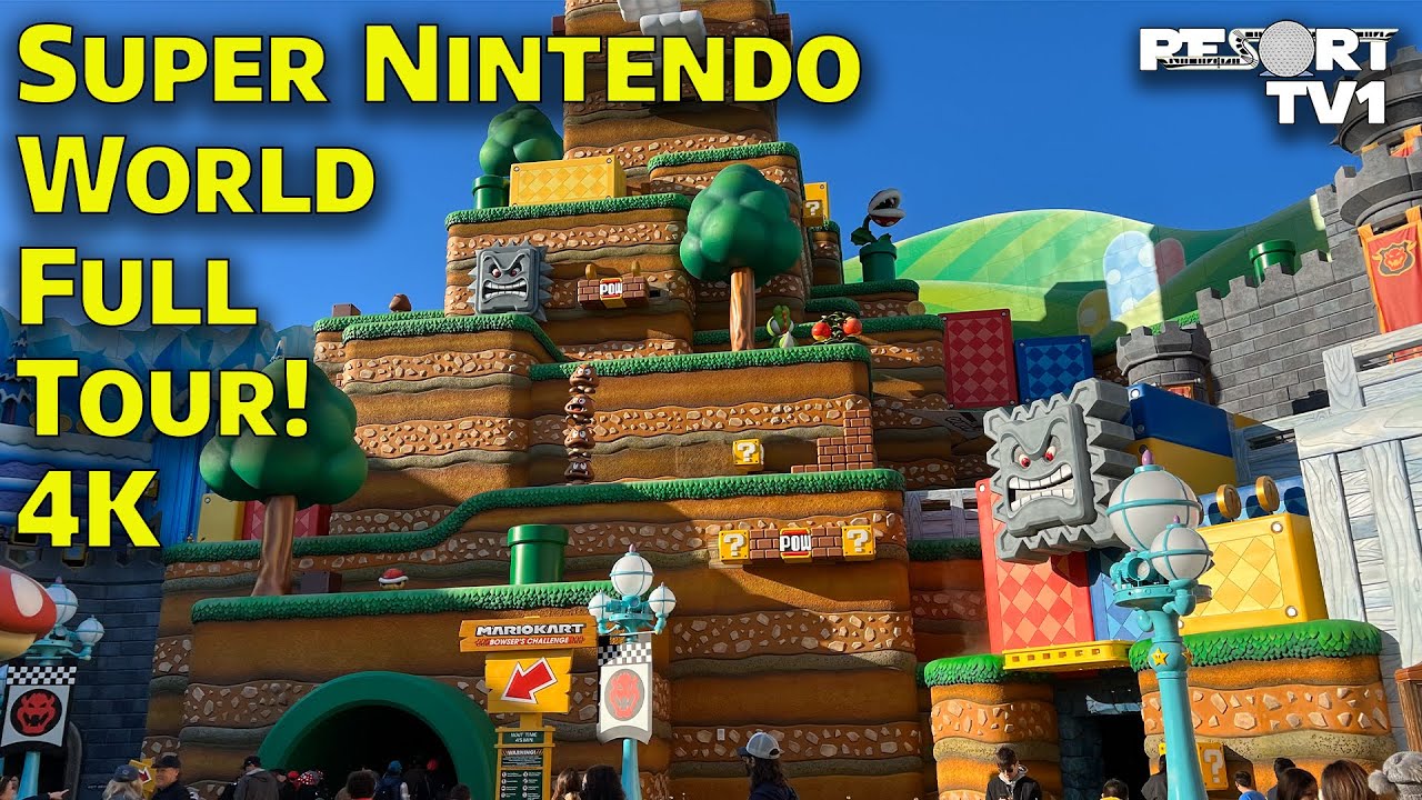 Super Nintendo World - Full Tour & Walkthrough Night & Day 2023 - Mario Bros Fun!