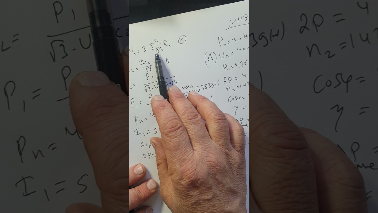 פתרון תרגיל דוגמא מנוע השראה(מכונות חשמל)