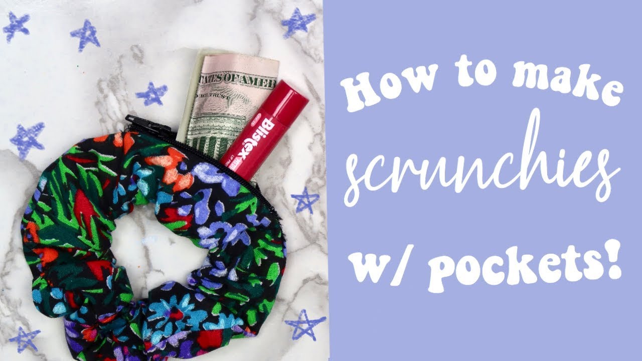 How to make a scrunchie with a SECRET POCKET! DIY stash scrunchie
